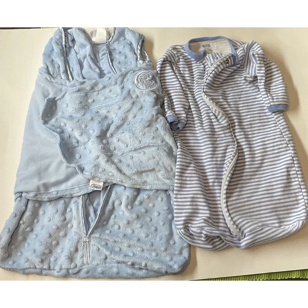 HALO Sleepsack 2 Swaddles Baby Blue, Newborn 0-3 Month Set‎ Of Two
